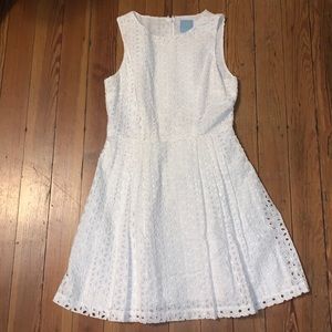 Cece - white dress with patterned eyelet